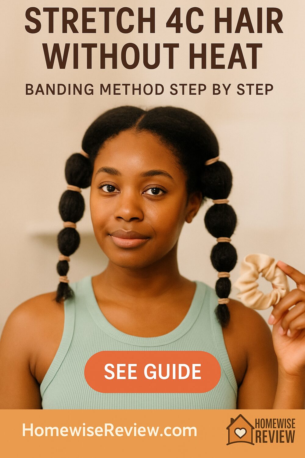 Stretching 4C Hair Without Heat Banding Guide